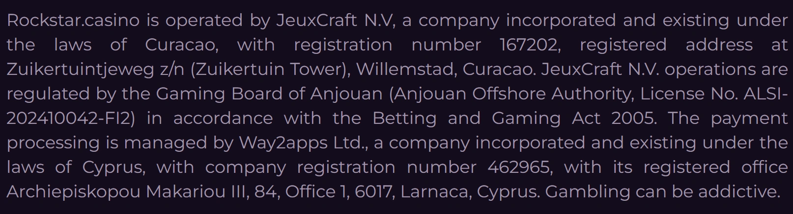 Rockstar Casino Licence and Security