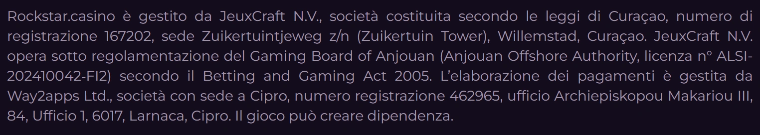 Rockstar Casino Licenza e Sicurezza