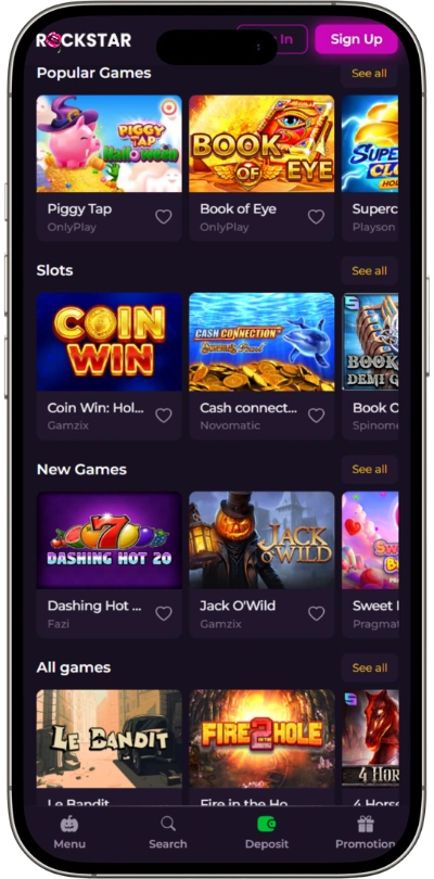 Rockstar Casino Mobile App and Usage