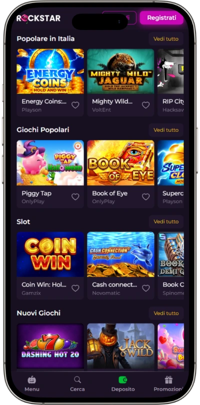 App Mobile Rockstar Casino e Utilizzo