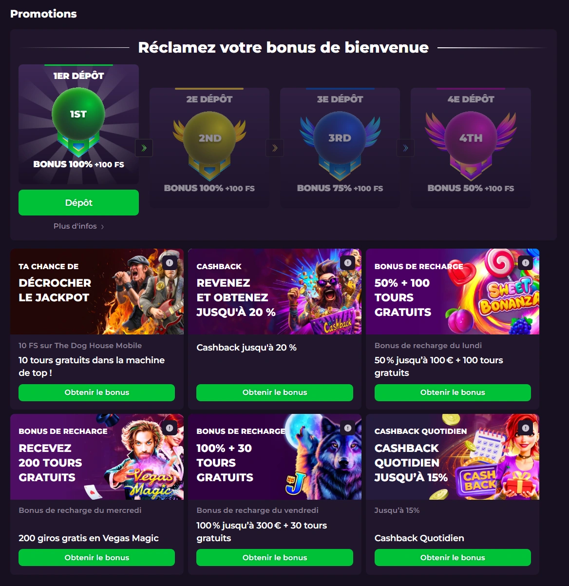 Promotions et bonus chez Rockstar Casino
