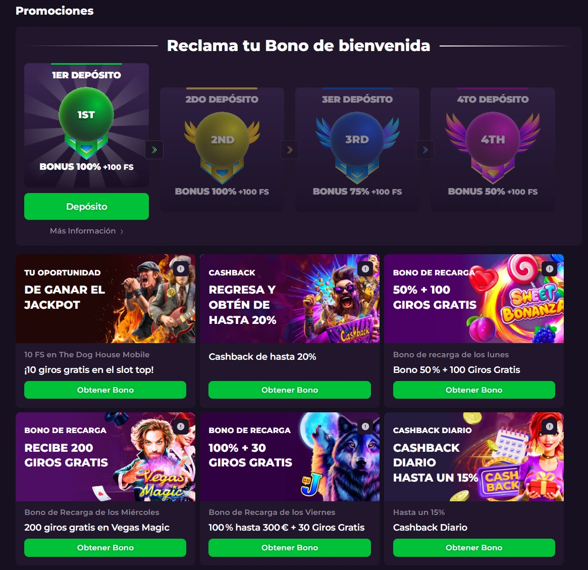 Promociones y Bonos en Rockstar Casino