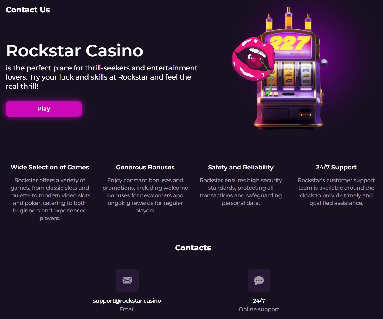 Rockstar Casino 24/7 Customer Service