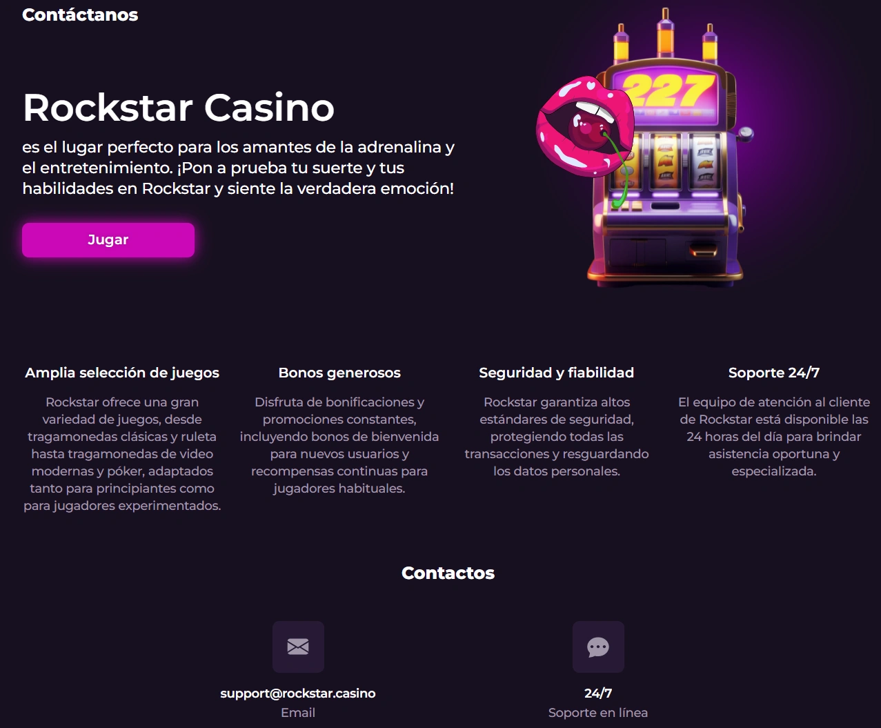 Atención al Cliente 24/7 de Rockstar Casino